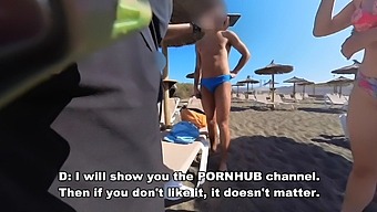 Busty Amateur Girl Gives Blowjobs To Strangers On A Nudist Beach