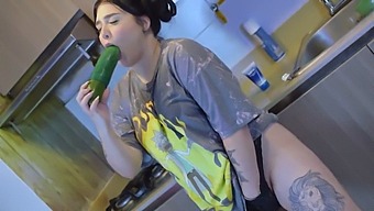 Satisfy Your Cravings With A Big Cucumber And Big Tits