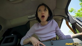 Watch As A Shy Teen With Short Hair Gets Her Pussy Pumped In The Backseat Of A Taxi
