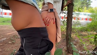 Public Sex On The Rails With A Busty Babe And A Big Ass Beauty