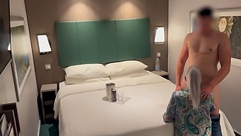 Hotel Receptionist Gives A Customer A Handjob And Drinks