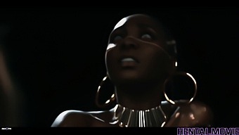 Artificiell Intelligens Skapar Erotisk Animation Med En Latinsk Kvinna Under Kontroll Av En Afrikansk Gudom Som Kräver Muntlig Njutning Från Sina Anhängare