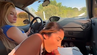 Two Girls Seduce Me In Their Car And Give Me A Blowjob